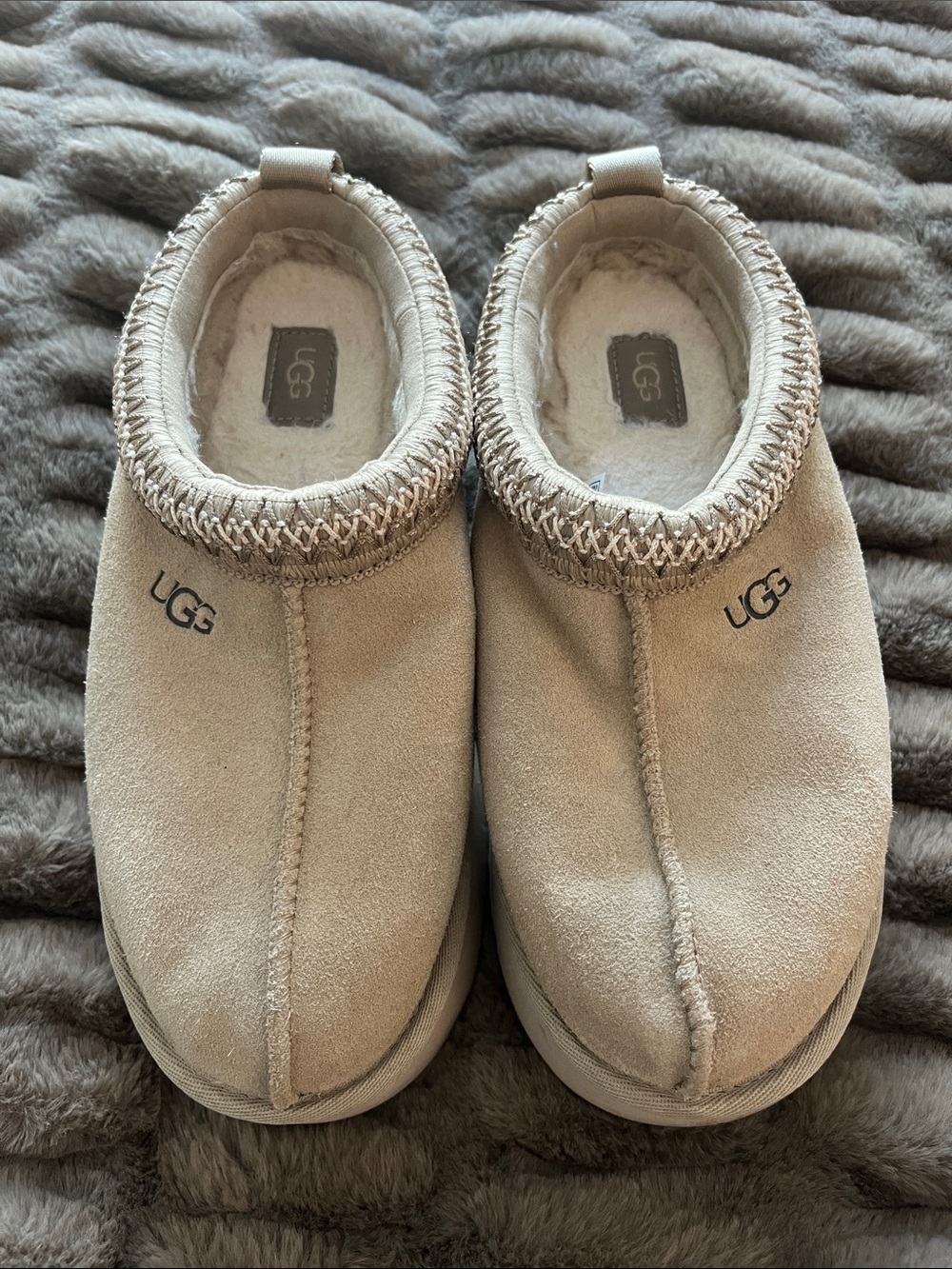 UGG Cozy Suede Slip On Platform Slippers